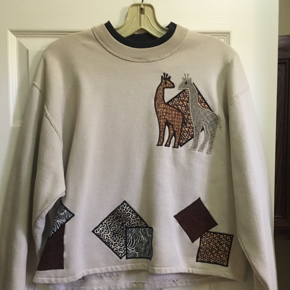 Jerzees Sweater Shirt Long Sleeve Giraffe Tan M